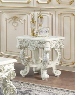 Adara End Table LV01218 Antique White by Acme