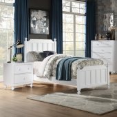 Wellsummer 4Pc Youth Bedroom Set 1803W in White by Homelegance