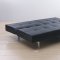 Black Fabric Contemporary Convertible Sofa Bed w/Metal Legs