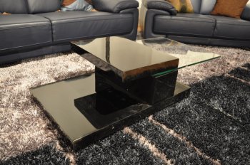 Swing Coffee Table in Black High-Gloss by Beverly Hills [BHCT-Swing Black]