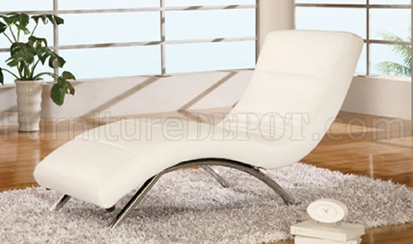 White Leather Upholstery Contemporary, White Leather Chaise Lounge
