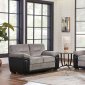 UMC7KD Sofa & Loveseat in Grey Fabric & Black PVC by Global