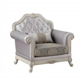 Gilana Chair LV02167 in Gray Linen by Acme w/Pillow
