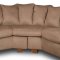 Camel Microfiber Modern Sectional Sofa w/Flared Pillow Arms