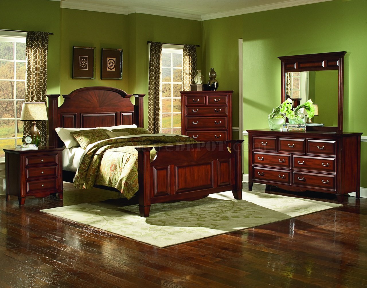 Drayton Hall Bedroom Set 5Pc 6740 in Bordeaux by NCFurniture - Click Image to Close