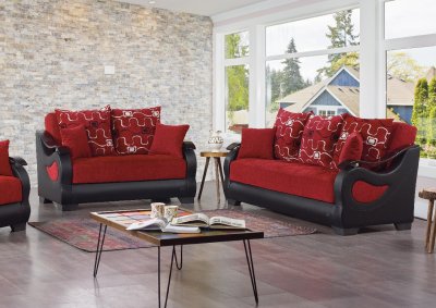 Pittsburgh Sofa Bed in Beige Red by Empire w/Options