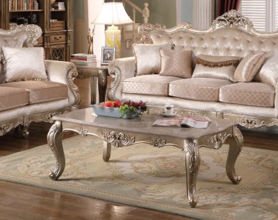 Emily Coffee Table in Champagne w/Optional End Table