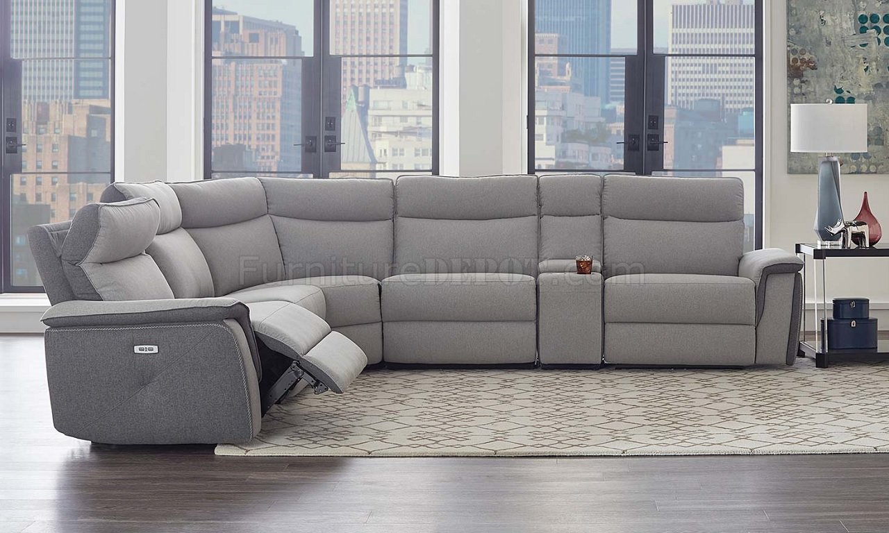 Maroni Power Reclining Sectional Sofa 8259 in Gray - Homelegance - Click Image to Close