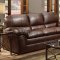 Mahogany Bycast Leather Modern Sofa and Loveseat Set