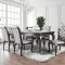 Amina Dining Room Set 7Pc CM3219GY-T in a Satin Gray