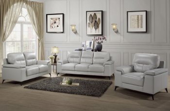 Mischa Sofa 9514SVE in Silver Leather Match by Homelegance [HES-9514SVE-Mischa]