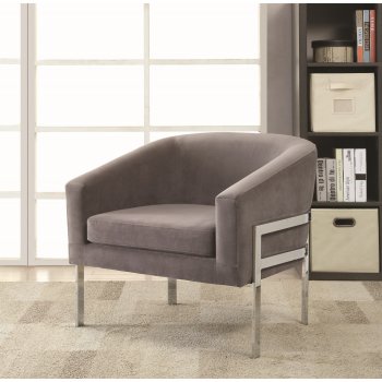 902563 Accent Chair in Grey Velvet Fabric by Coaster [CRAC-902563]