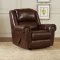 Cognac Brown Bonded Leather Living Room Sofa w/Recliner Seats