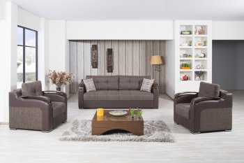 Divan Deluxe Sofa Bed in Brown Fabric by Casamode w/Options [CMSB-Divan Deluxe Kalinka Brown]