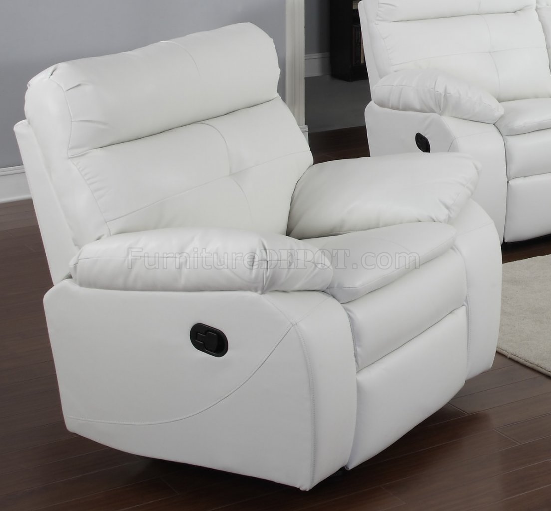 G577a Reclining Sofa Loveseat In, White Leather Recliners