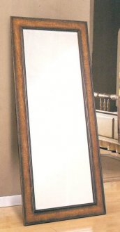 Antique Brown Crackle Finish Leaning Mirror