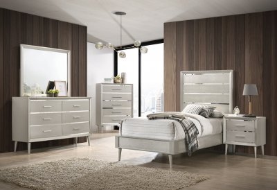 Ramon 4Pc Youth Bedroom Set 222701 in Silver - Coaster w/Options