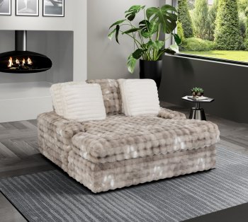 U8292 Lounger Sofa in Gray Fabric by Global w/USB [GFS-U8292 Gray]
