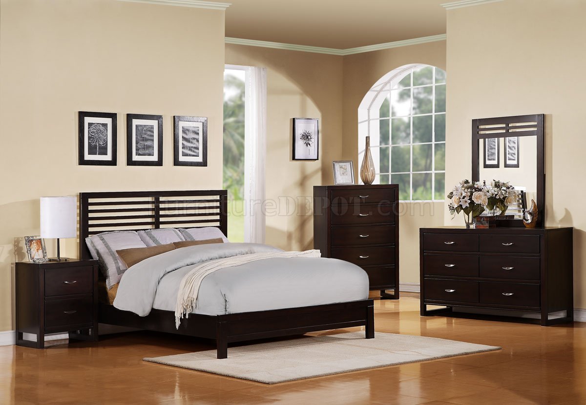 1348DC Paula Modern Dark Cherry Bedroom by Homelegance w/Options - Click Image to Close