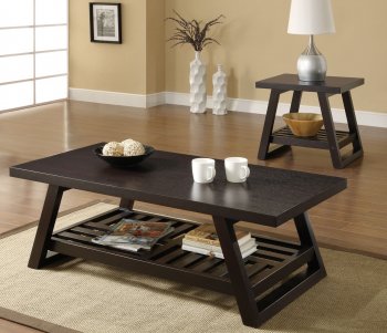 701868 3Pc Coffee Table Set in Rich Brown by Coaster [CRCT-701868]
