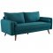 Revive Sofa & Loveseat Set in Teal Fabric by Modway