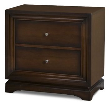 Antique Walnut Finish Two Drawer Contemporary Nightstand [LSNS-450]