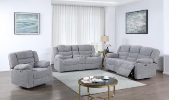U5929 Power Motion Sofa & Loveseat Set in Gray Fabric by Global [GFS-U5929 Gray]