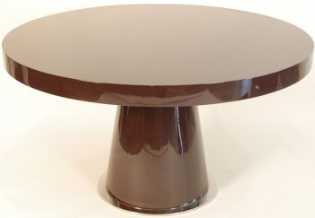 Brown High Gloss Lacquer Finish Modern Round Dining Table [PGDT-RONALD-2801-BRN]