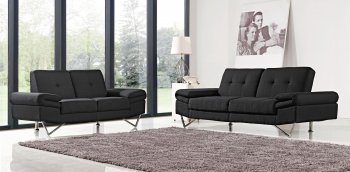 1373 Lucia Black Sofa Bed Convertible by At Home USA [AHUSB-1373 Black- Lucia]