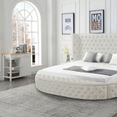 LCL-B04 Upholstered Bed in White Velvet