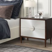 Shimas Accent Table AC00393 in Silver & Walnut by Acme