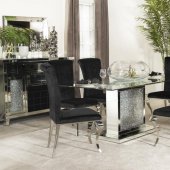 Marilyn Dining Room 5Pc Set 115571 by Coaster w/Black Chairs