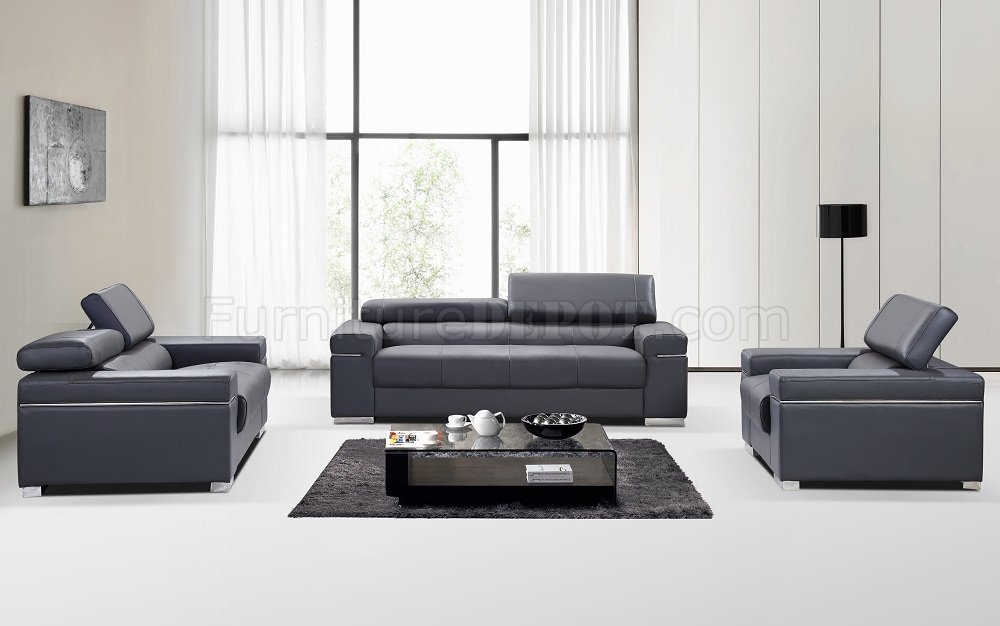 Soho Sofa In Grey Leather Match, Grey Leather Furniture