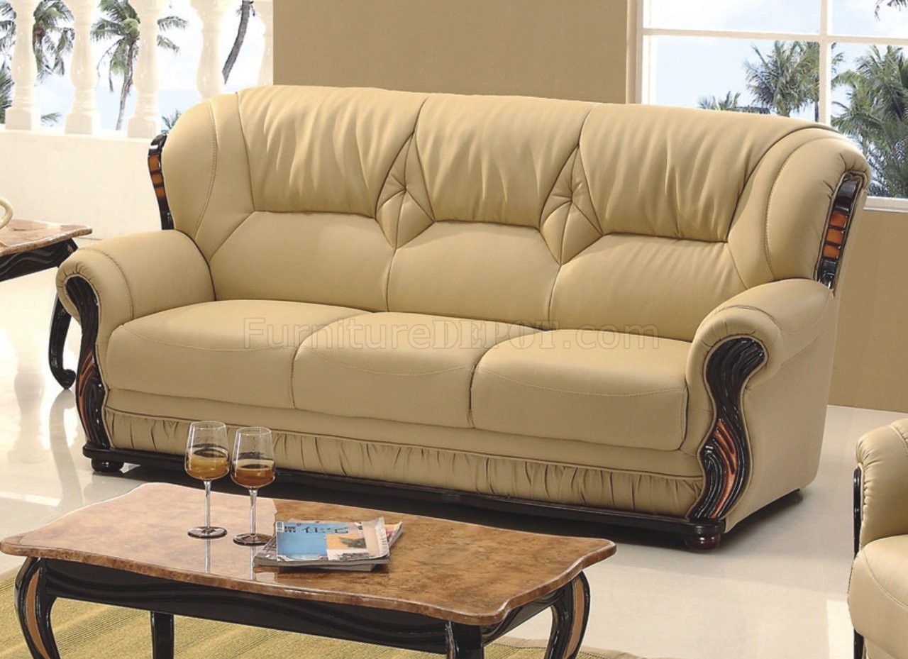 honey colored leather sofa