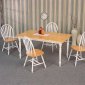 Natural & White Modern 5Pc Dining Set w/Windsor Back Chairs