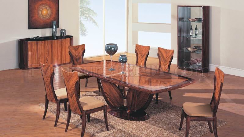 Kokuten Finish Modern Pedestal Dining Table w/Optional Items - Click Image to Close