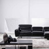 S98 Sectional Sofa in Black Leather by Beverly Hills