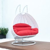 Wicker Hanging Double Egg Swing Chair ESCW-57R by LeisureMod