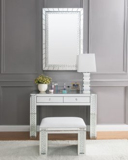 Nysa Vanity Desk 90157 in Mirror by Acme w/Options