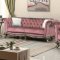 Mia Sofa & Loveseat Set in Pink Fabric