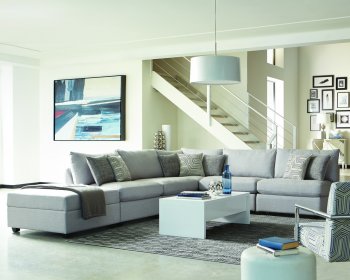 Cambria Sectional Sofa 6Pc 551511 in Grey Fabric by Coaster [CRSS-551511 Cambria]