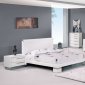 White High Gloss Finish Modern Platform Bedroom Set