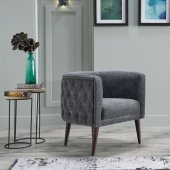 Selma Accent Armchair Set of 2 in Gray Fabric by Bellona