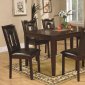 Deep Espresso Finish Modern 7Pc Dining Set w/Faux Leather Chairs