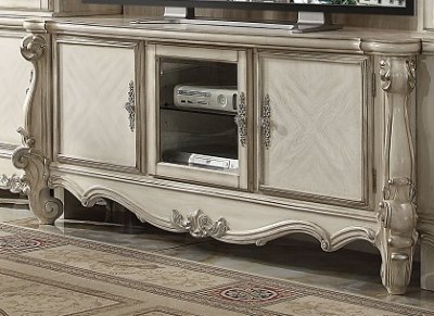 Versailles TV Stand 91324 in Bone by Acme w/Optional Wall Unit