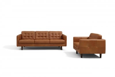 Venere Sofa in Caramel Leather by Beverly Hills w/Options