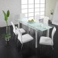 Glass Top & Metal Base Modern Dining Table w/Optional Chairs