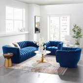 Entertain Sofa in Navy Velvet Fabric by Modway w/Options