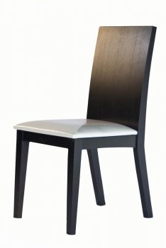 Wenge Finish Set of 4 Modern Dining Chairs w/White Cushion [GRDC-C-62026]