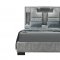 Oscar Upholstered Bed in Gray/White Fabric by Global